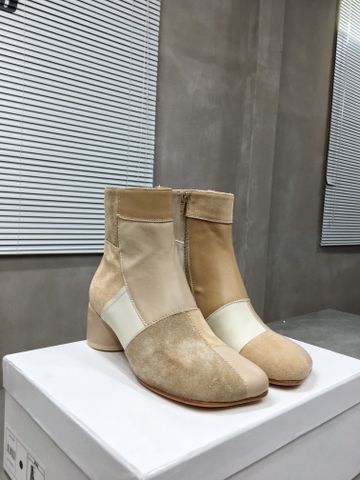 Boot Maison* Margiela* cổ lỡ da bò lỳ phối da lộn gót 5cm cổ cao 14cm