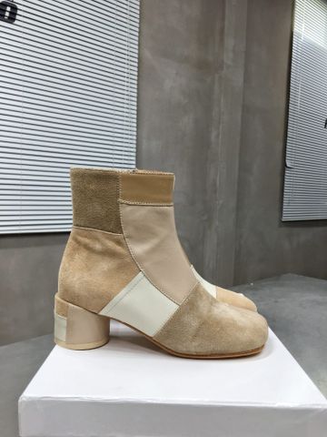 Boot Maison* Margiela* cổ lỡ da bò lỳ phối da lộn gót 5cm cổ cao 14cm