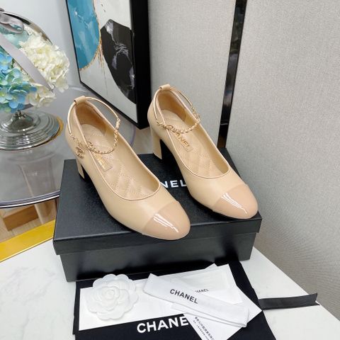 Giày cao gót chanel* SIÊU CẤP da bò kiềng cổ chân xích