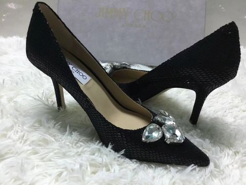 Giày cao gót JIMMY* CHOO* mũi nhọn vân rắn mũi đá cao 8,5cm đẹp sang SIÊU CẤP