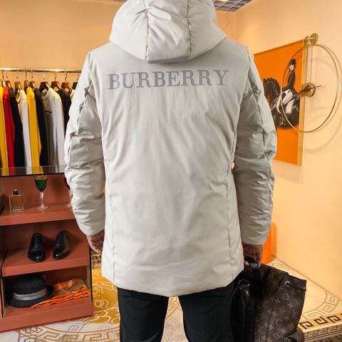 Áo phao nam BURBERRY* dáng dài có mũ đẹp có 3 màu