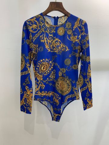 Áo body suit VERSACE* hoa văn vàng SML