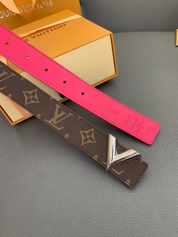 Belt nữ LV* bản 3cm dây hoạ tiết Monogram nâu