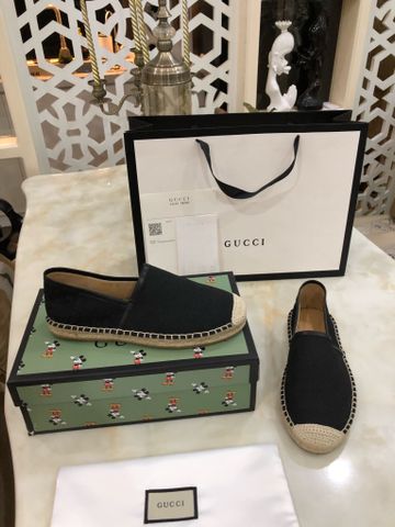 Giày slip on nam GUCCI* đế cói chất vải hoạ tiết Logo bền đẹp