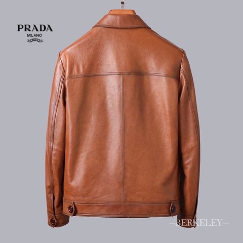 Áo da thật cho nam hiệu PRADA* cổ bẻ kiểu đẹp sz 48-56  VIP 1:1