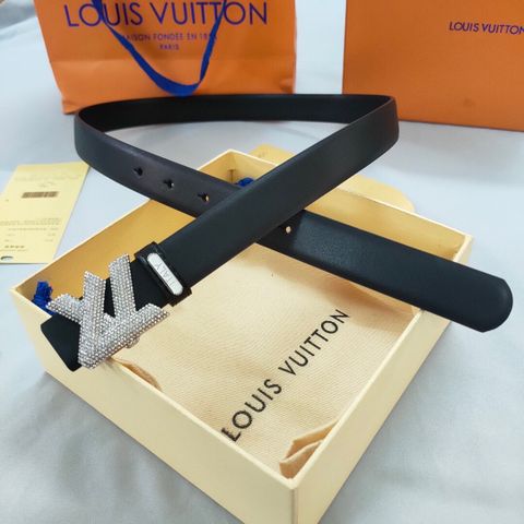 Belt nữ LV* bản 2,5cm dây da bò mặt logo nạm đá đẹp sang 