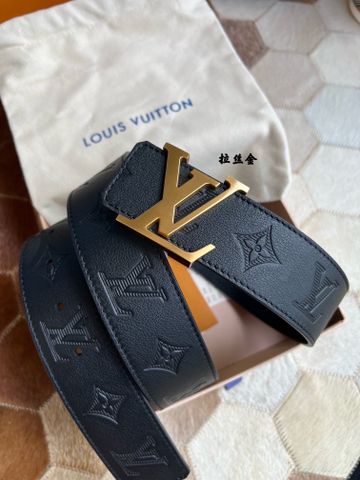 Belt nam LV* bản 4cm dây da bò dập hoạ tiết Monogram 