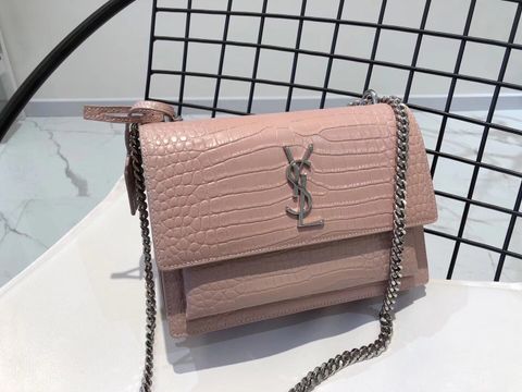 Túi xách nữ YSL* size 22cm vân cá sấu bóng mờ kiểu đẹp sang cao cấp