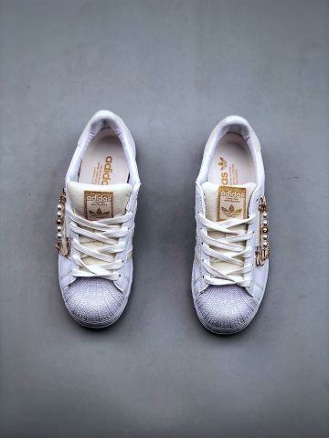 Giày thể thao nữ adidas superstar mẫu mới xích vàng kiểu độc size 35,5 - 40