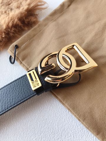 Belt nam DG* bản 3,8cm dây da bò mặt logo vàng đẹp cao cấp