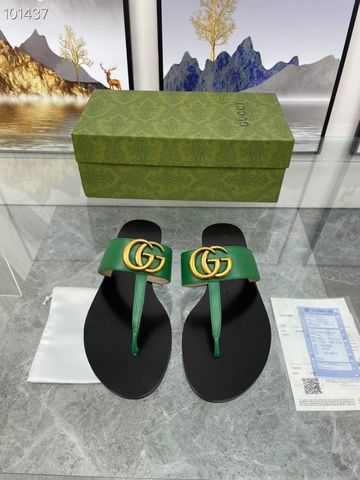 Dép tông nam GUCCI* quai da bò Logo vàng có nhiều màu đẹp cao cấp