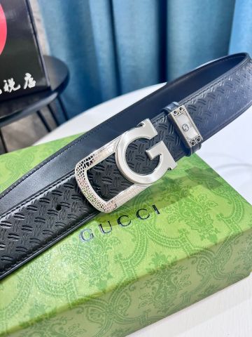 Belt nam GUCCI* bản 3,8cm dây da vân