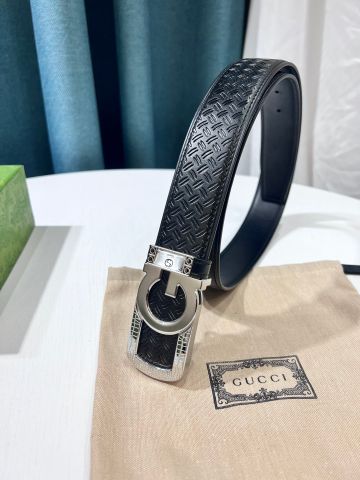 Belt nam GUCCI* bản 3,8cm dây da vân