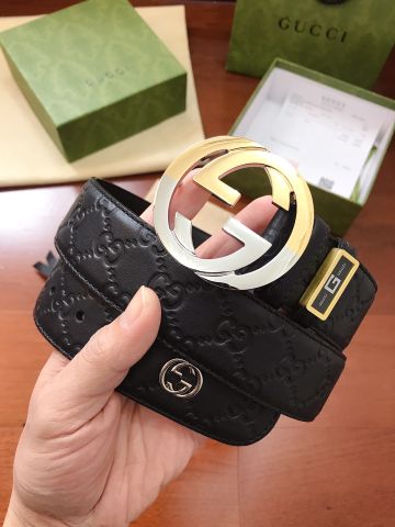 Belt nam GUCCI* bản 3,8cm dây da dập vân