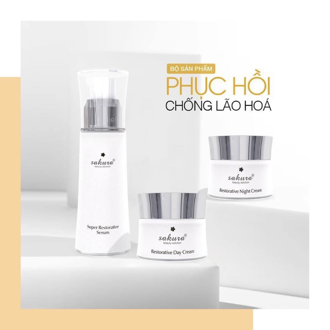 Bộ sản phẩm phục hồi và chống lão hóa da Sakura cao cấp