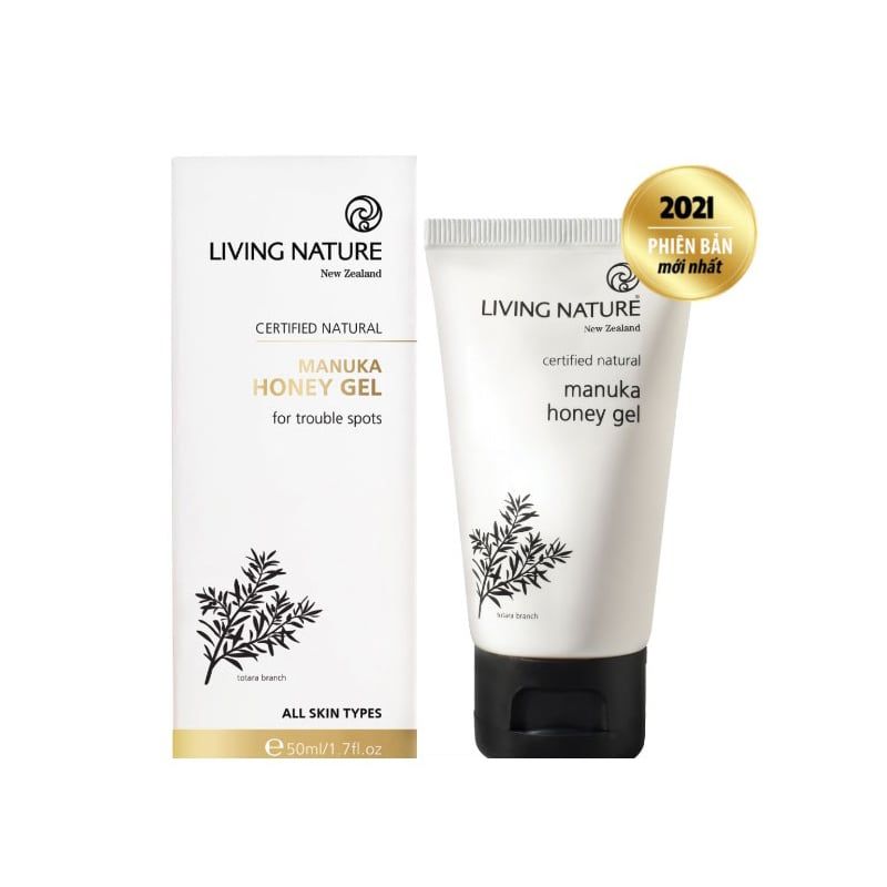 Gel Trị Mụn Viêm, Mụn Bọc Living Nature Manuka Honey Gel 50ml New Zealand