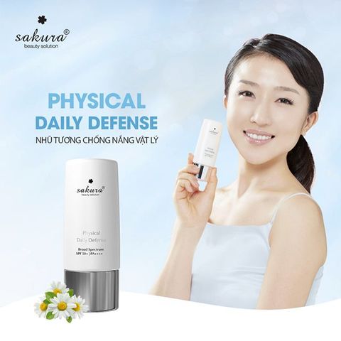  Nhũ tương chống nắng vật lý Sakura Physical Daily Defense SPF 50+ PA+++ 60g 