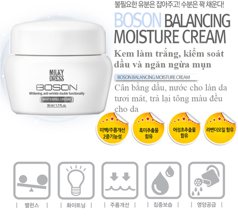  Kem làm trắng, kiểm soát dầu và ngăn ngừa mụn Milky Dress (50ml) 