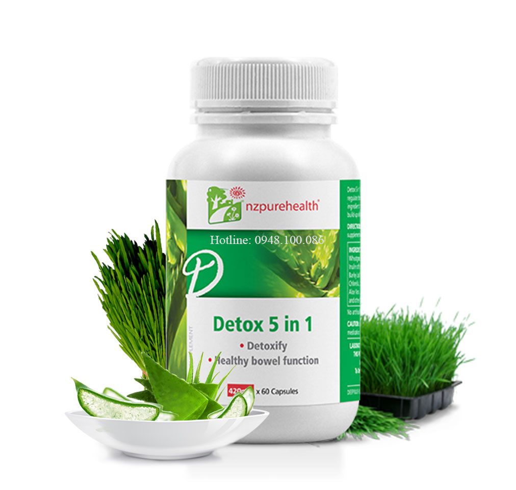 Viên giải độc cơ thể Detox 5 in 1 Nzpurehealth New Zealand (60 Viên)