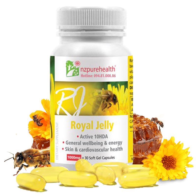 Viên sữa ong chúa Royal Jelly Nzpurehealth New Zealand (30 Viên)