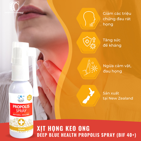  Xịt họng keo ong Deep Blue Health Propolis Spray Plus (BIF 40+) 30ml 