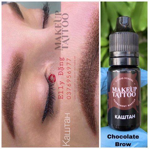 MỰC PHUN XĂM MAKEUP CHOCOLATE BROW ĐÃ MIX