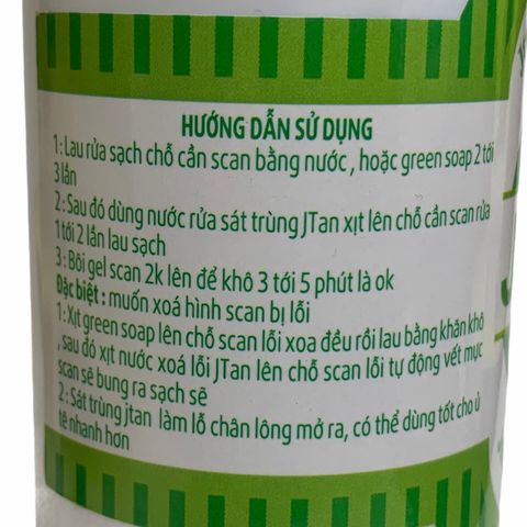  NƯỚC JTAN XÓA NÉT SCAN BỊ LỖI ( 150ml ) 