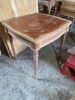 MAHOGANY AND BRASS ACCENT SIDE TABLE