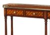 5305-003 Table - Bàn A burl lattice parquetry, brass mounted console table