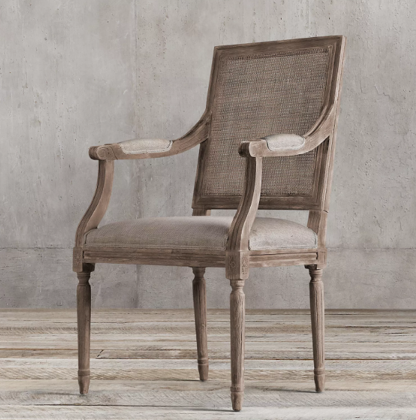 Ghế LOUIS 16 French Square Cane Back Armchair