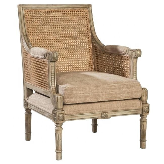 SOFA ĐƠN LOUIS XVI-  khung gỗ Tựa mây mắt cáo