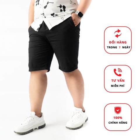 Quần Short Kaki Đen Suông Big Size -SO KAKI DEN 01