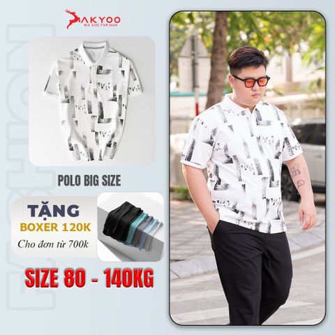 NEW POLO BIG SIZE- Áo Polo Trắng T AKYOO 80-140kg