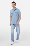 Áo Sơ Mi Denim Nam Dáng Rộng. Blue Denim Shirt - 121MD4033B3910