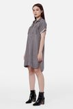 Đầm Sơ Mi Dáng Suông Xám Khói. Smokey Grey Dress - 121WD1125F1050