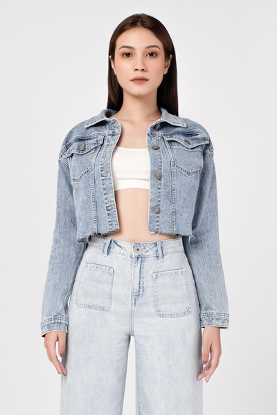 Áo Khoác Denim Lửng Dáng Rộng - 121WD2044B1930