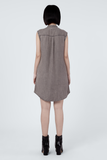 Đầm Nữ Cổ Trụ, Xám Khói. Smokey Grey Sleeveless Dress - 121WD2124B1030