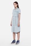 Đầm Sơmi Dáng Suông Tay Ngắn. Blue Shirt Dress - 121WD2128B1910