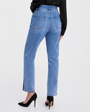 Quần Jeans Nữ Xẻ Lai Dáng Suông. Split Hem Straight Jeans - 122WD2083F2950