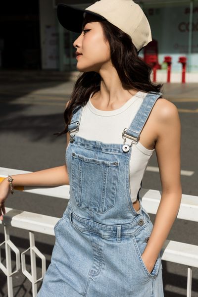 Quần Yếm Jeans Phong Cách Workwear. Workwear Style Denim Overalls - 222WD1134F1930