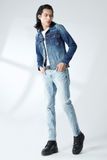 Áo khoác jean nam dáng rộng tay dài. Blue Faded Denim Jacket - 220MD4044F1930