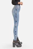 Quần Jeans Nữ Dáng Ôm, Thêu Chữ. Statement Embroidered Skinny Jeans - 319WD1081F2956