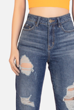 Quần jean nữ dáng đứng, mài rách. Destroyed Straight Jeans - 319WD1083F1990