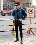 Áo Khoác Denim Nam Dáng Rộng Màu Xanh Đai Dương . Ocean Blue Oversized Type III Denim Jacket - 222MD3044B1950