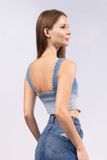 Áo Denim Nữ Kiểu Bra Màu Xanh Sáng. Light  Blue Bra Style Women's Denim Shirt - 222WD1015F1930