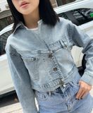 Áo Khoác Denim Nữ Dáng Rộng Dáng Lửng - Women's Loose Fit Denim Jacket. 223WD2044F1910