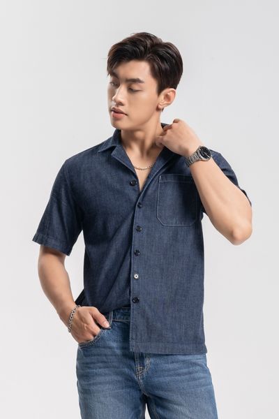 Áo Sơ Mi Cổ Sam Dáng Rộng Tay Ngắn - Short Sleeve Collar Shirt- 222MD4033B1950