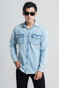 Áo Sơ Mi Denim Dáng Suông Vừa. Slim Bleached Denim Shirt  - 121MD4034F5910