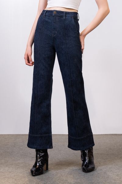 Quần Jeans Nữ Dáng WideLeg Laser Hiệu Ứng Nhung. Women's Jeans WideLeg Laser Velvet Effect - 123WD2085F5970