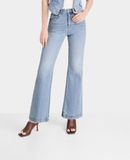 Quần Jeans Nữ Ống Rộng Màu Xanh Sáng. Bright Blue Wide Leg Women's Jeans - 223WD2084F2930